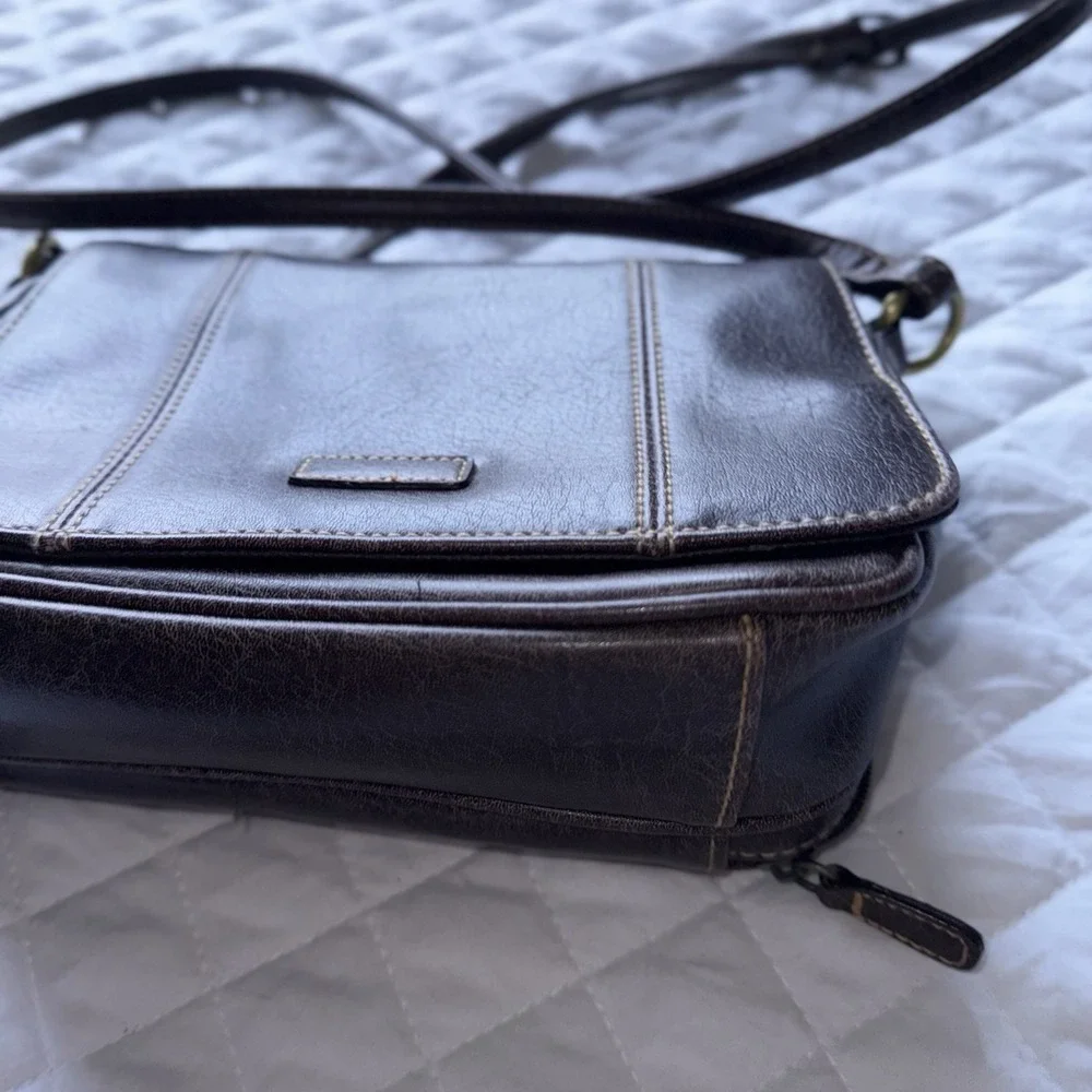Q&A-Shoulder Bag-Purse-Vintage-Removable Organizer Wallet-Medium size-Brown‎ - Picture 3 of 14